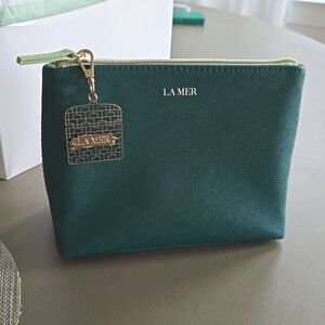 Brand New LA MER bag pouch mkup travel La Mer Charm with clasp
